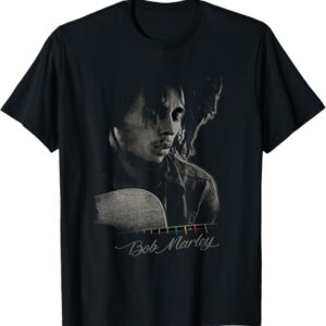 Bob Marley Catch A Fire Guitar Tee T-Shirt