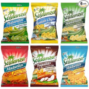 Soldanza Plantain Chips Variety Pack 2.5oz (Pack of 6) (6 Mix)